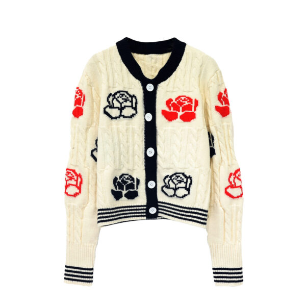 Women's Cardigan Crew Neck Long Sleeve Sweater Manufacturer - MOQ 100 pcs - Style 93054