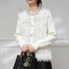 Women's Cardigan Crew Neck Long Sleeve Sweater Manufacturer - MOQ 100 pcs - Style 93074