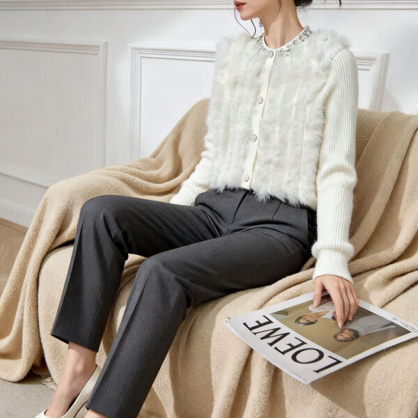 Women's Cardigan Crew Neck Long Sleeve Sweater Manufacturer - MOQ 100 pcs - Style 93074