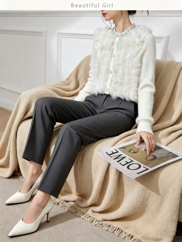 Women's Cardigan Crew Neck Long Sleeve Sweater Manufacturer - MOQ 100 pcs - Style 93074