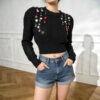 Women's Pullover Crew Neck Long Sleeve Sweater Manufacturer - MOQ 100 pcs - Style 93075