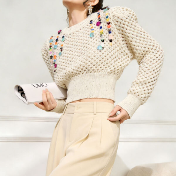 Women's Pullover Crew Neck Long Sleeve Sweater Manufacturer - MOQ 100 pcs - Style 93075