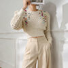 Women's Pullover Crew Neck Long Sleeve Sweater Manufacturer - MOQ 100 pcs - Style 93075