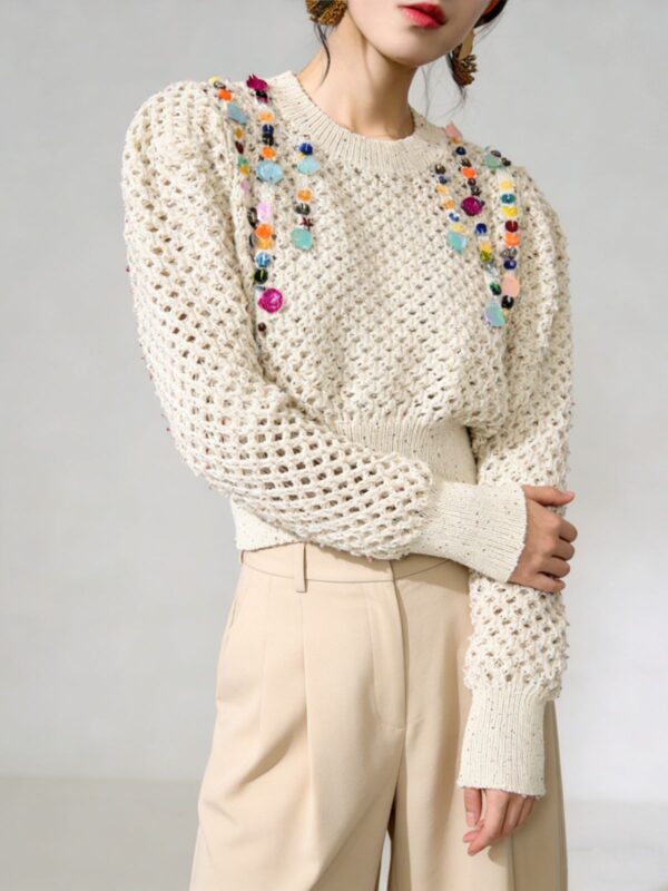Women's Pullover Crew Neck Long Sleeve Sweater Manufacturer - MOQ 100 pcs - Style 93075