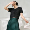 Women's Pullover Crew Neck Short Sleeve Sweater Manufacturer - MOQ 100 pcs - Style 93076