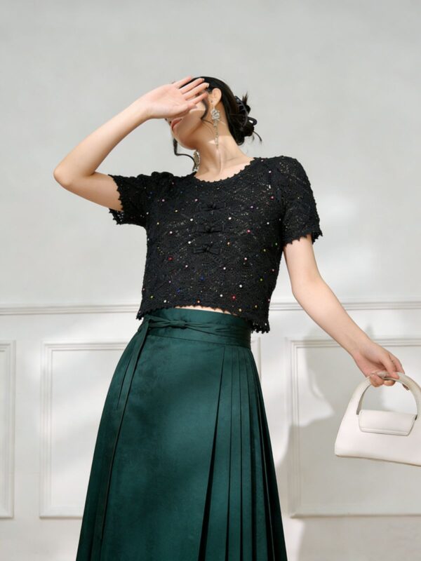 Women's Pullover Crew Neck Short Sleeve Sweater Manufacturer - MOQ 100 pcs - Style 93076