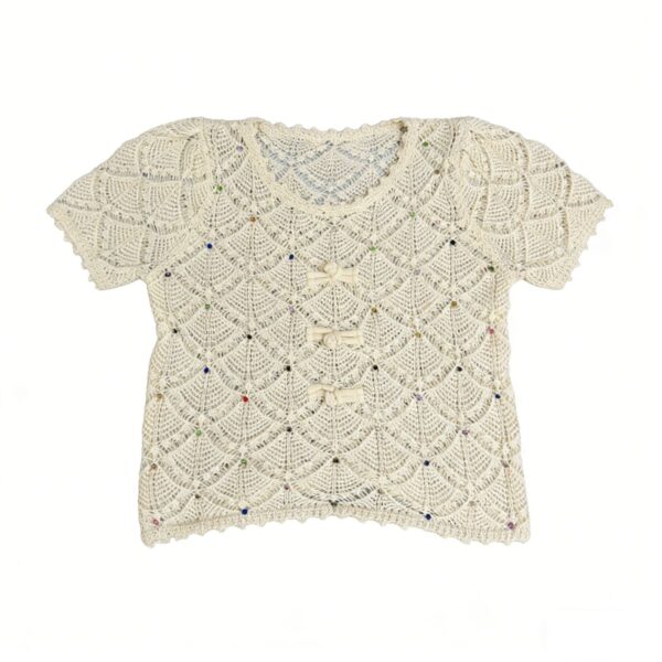 Women's Pullover Crew Neck Short Sleeve Sweater Manufacturer - MOQ 100 pcs - Style 93076
