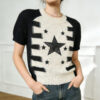 Women's Pullover Crew Neck Short Sleeve Sweater Manufacturer - MOQ 100 pcs - Style 93078