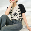 Women's Pullover Crew Neck Short Sleeve Sweater Manufacturer - MOQ 100 pcs - Style 93078