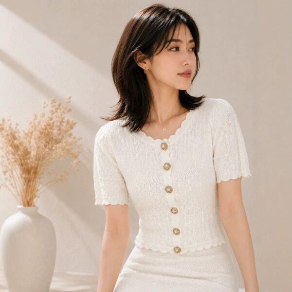 Women's Short Sleeve Knitwear Manufacturer - MOQ 100 pcs - Style 97001