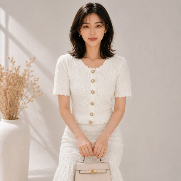 Women's Short Sleeve Knitwear Manufacturer - MOQ 100 pcs - Style 97001