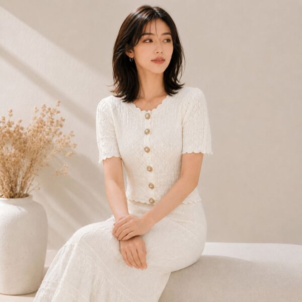 Women's Short Sleeve Knitwear Manufacturer - MOQ 100 pcs - Style 97001