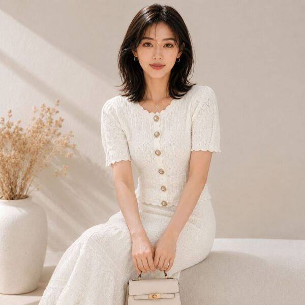 Women's Short Sleeve Knitwear Manufacturer - MOQ 100 pcs - Style 97001