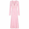 98005 product image 26 Women's Burgundy Lace-Inset Deep-V Ribbed Midi Dress — Style 98005