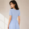 98006 product image 12 Women's Pink Pointelle-Bodice Fit-and-Flare Midi Dress — Style 98006
