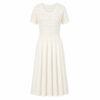 98006 product image 16 Women's Pink Pointelle-Bodice Fit-and-Flare Midi Dress — Style 98006