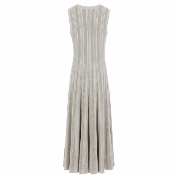 Women's Greige Ribbed Sleeveless Maxi Knit Dress — Style 98009