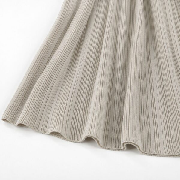 Women's Greige Ribbed Sleeveless Maxi Knit Dress — Style 98009