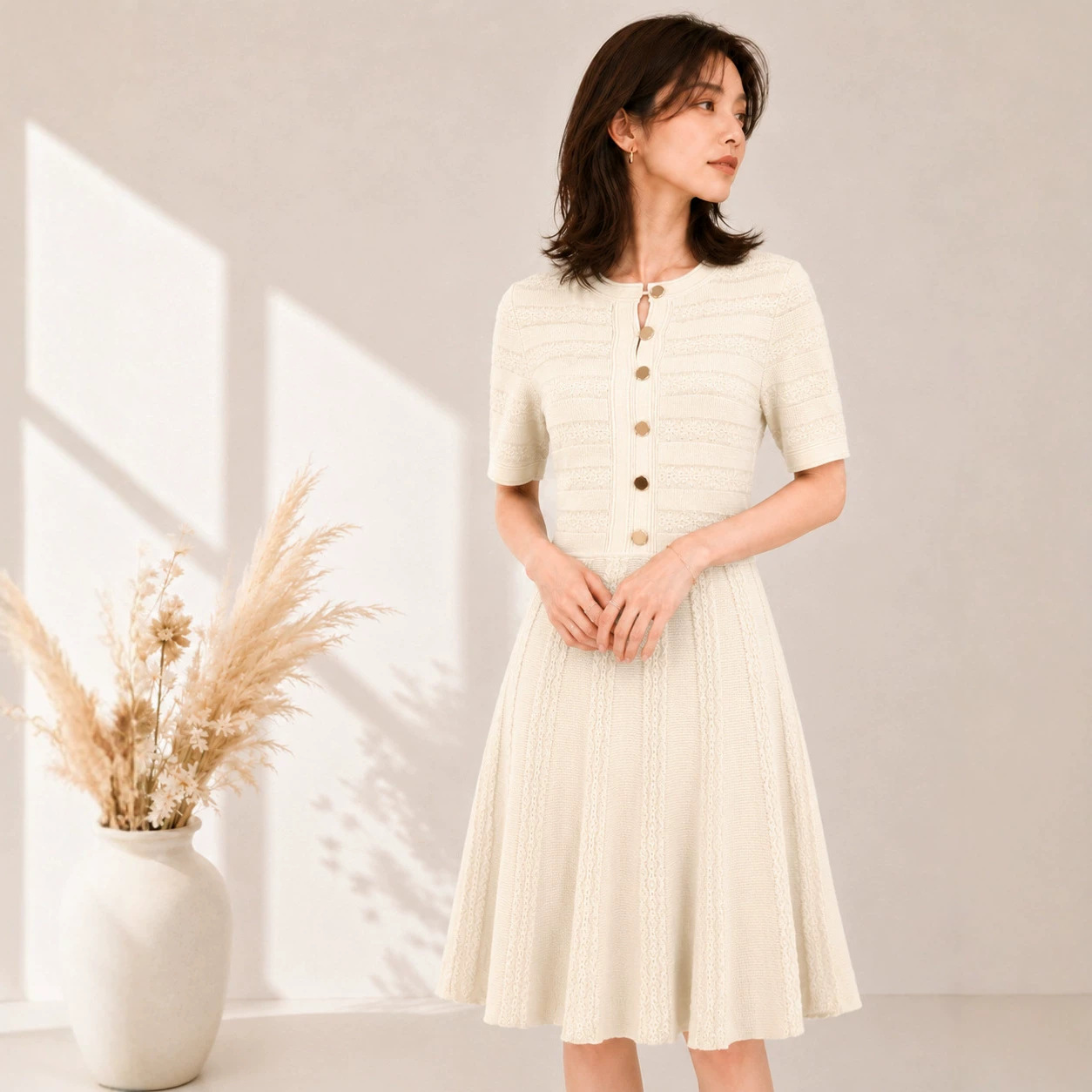 Women's Viscose Fiber Crew Neck Knitwear Manufacturer - MOQ 100 pcs - Style 98010 - 图片 3