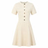 98010 product image 19 Women's Burgundy Button-Front Short-Sleeve Midi Knit Dress — Style 98010