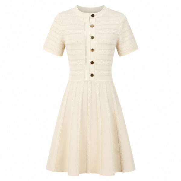 98010 product image 19 Women's Burgundy Button-Front Short-Sleeve Midi Knit Dress — Style 98010