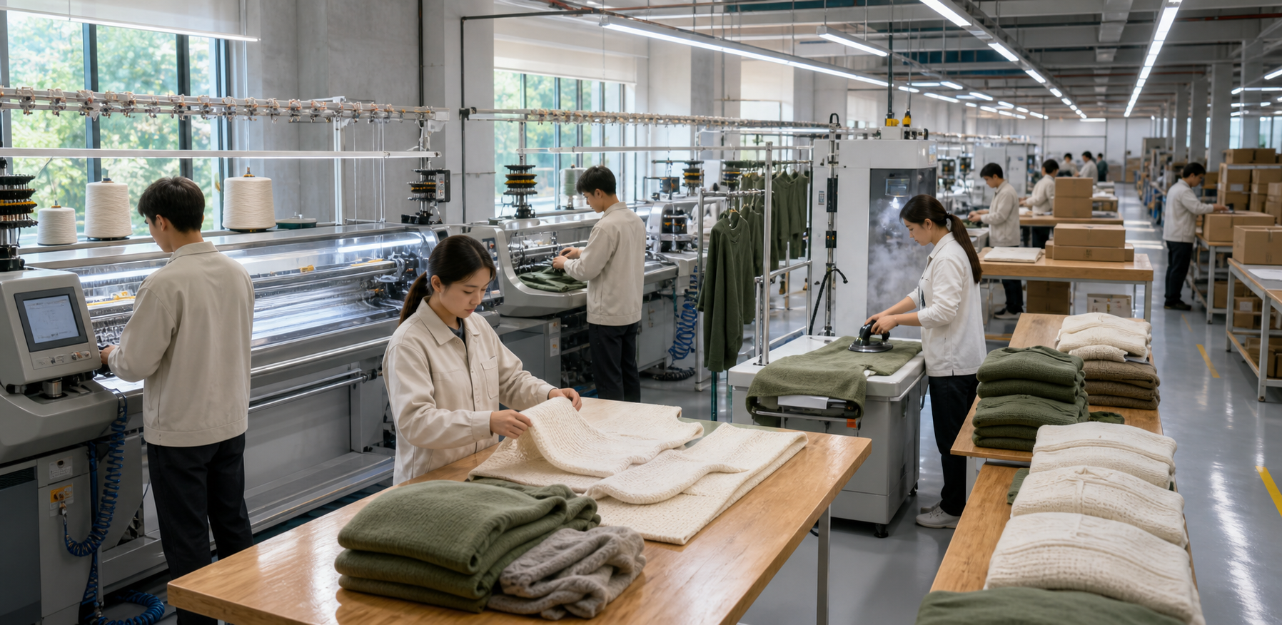 Knitwear factory production environment